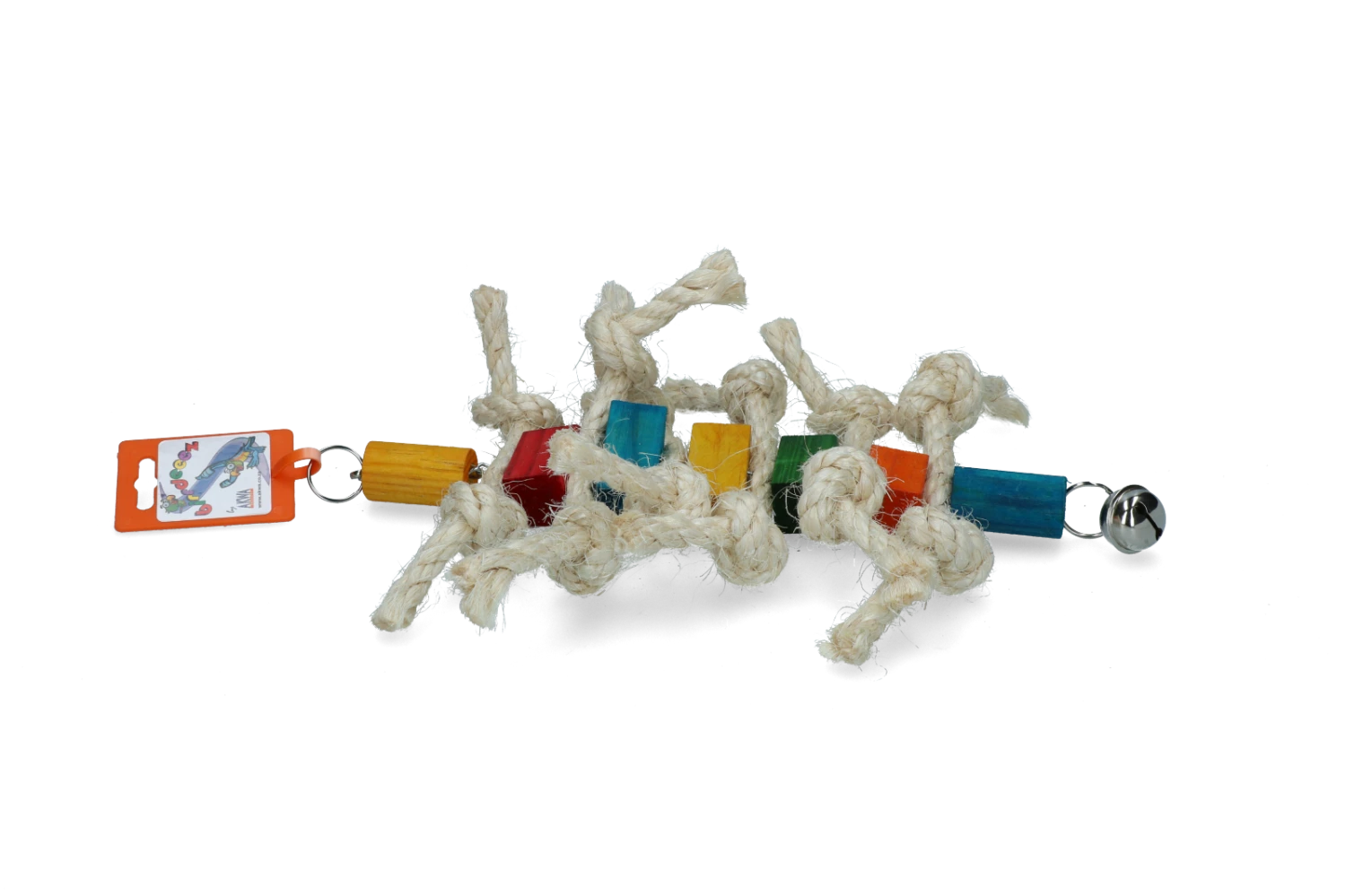 Euro Joe Birrdeeez Caterpillard Bird Toy (Wood & Rope) 1 Euro Joe Birrdeeez Caterpillard Bird Toy (Wood & Rope)