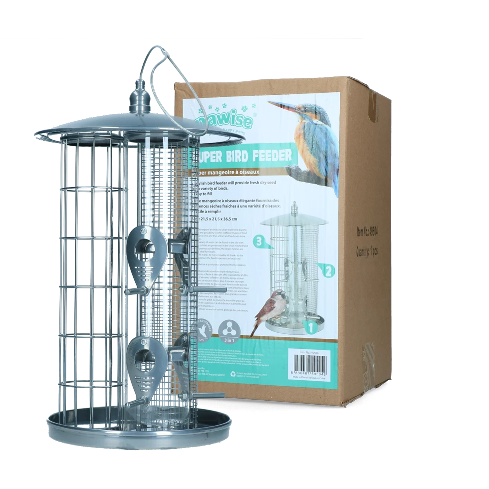 Euro Joe Pawise Triple Bird Feeder 1 Euro Joe Pawise Triple Bird Feeder