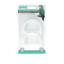 Euro Joe Pawise Seed And Water Cup,130 Ml, Wit, 2 St.