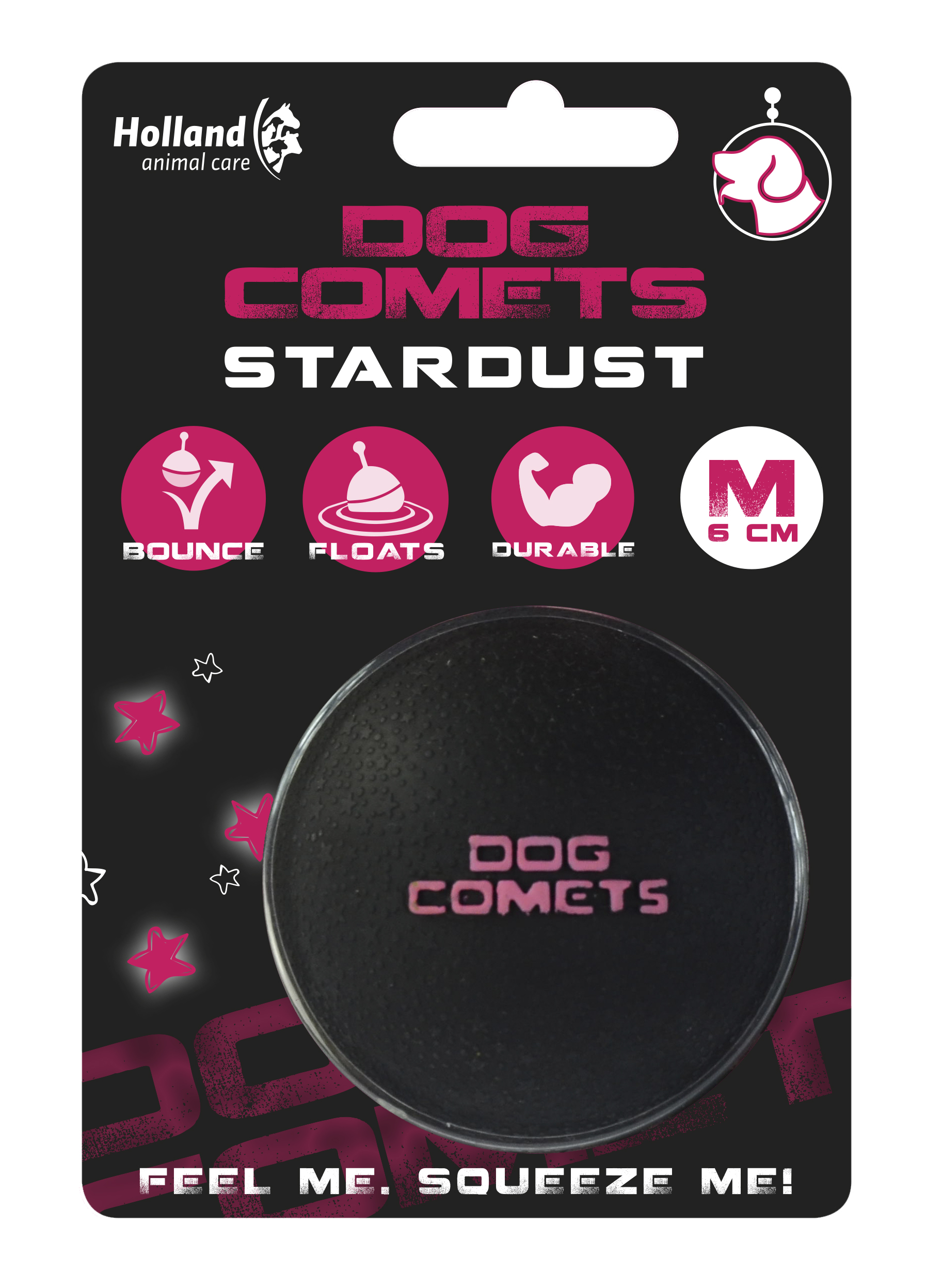 Dog Comets Ball Stardust Zwart/Roze M Euro Joe Dog Comets Ball Stardust Zwart/Roze M -Euro Joe STORE 87053