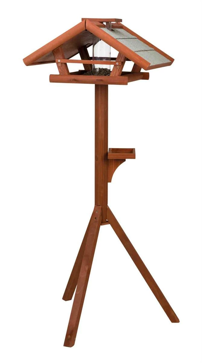 Euro Joe Natura Bird Feeder With Stand & Silo, Pine Wood 1 Euro Joe Natura Bird Feeder With Stand & Silo, Pine Wood